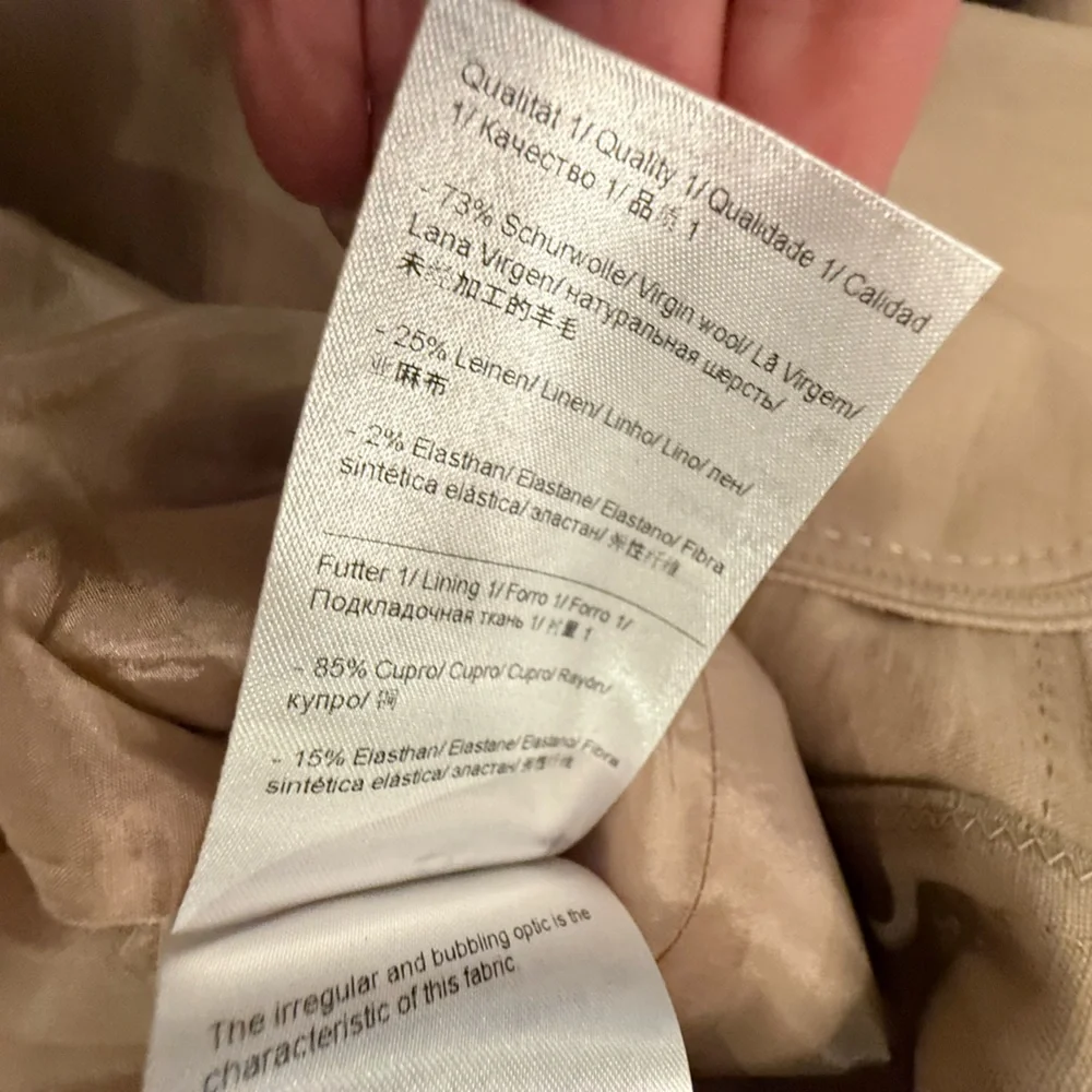 Escada Linen Cream Pleat back Blazer/Jacket Size 44/XL MSRP $325 - Picture 11 of 15